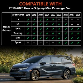 KARPAL Floor Mats for Honda Odyssey 2026 2025-2018 Mini Passenger Van, All Weather Protection TPE Floor Liners Accessories Car Mats, Front & 2nd Row & 3rd Row & Cargo Liner