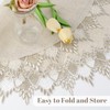 URROMA Linen Round Beige Table Cover with Lace Trim,Table Decor