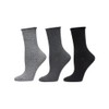 MeMoi Roll Top Buttersoft Crew 3 Pair Pack Black Marled/Black
