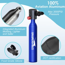 UNAROWHALS Mini Scuba Tank with Pump, 5-10 Minute Diving Lung Tank, Dot Certified Scuba Diving Tank, Portable Dive Portable Lungs, 0.5l Small Scuba Tank, 3.5Cu Ft Capacity, 3000 Psi Max Pressure