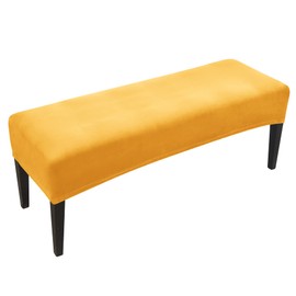 FORCHEER Dining Bench Cover Velvet Bench Slipcover for Living Room Washable Ottman Cover Bench Seat Protector for Bedroom, Kitchen(Velvet-Gold)