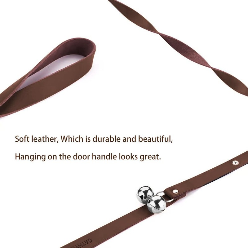 CATHYLIFE Leather Dog Doorbells for Door Knob/Potty Training/Go Outside, Length