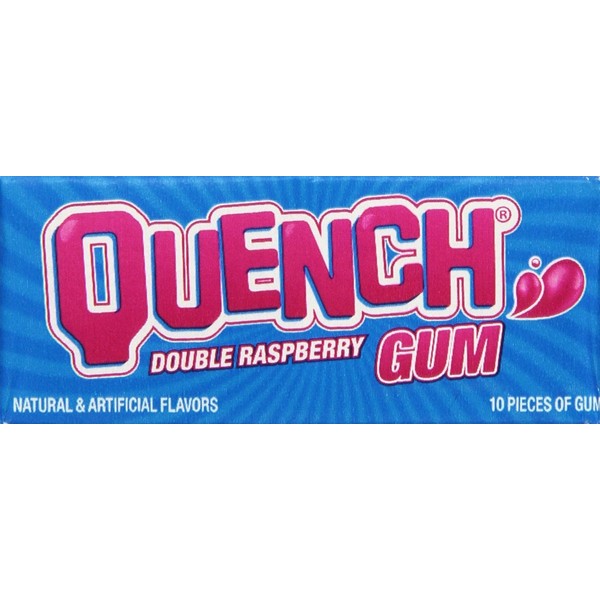 Quench Gum, Double Raspberry, 10 Count (Pack of 12)