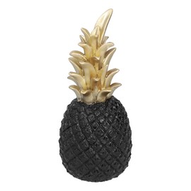 Resin Pineapple Decoration Pineapple Sculpture Nordic Style Desk Decorative Statue Resin Fruit Decor with Bottom Foot Pad for Living Room Bedroom Office(Black)