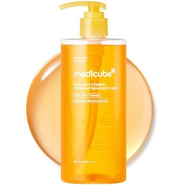 medicube Jabón corporal iluminador de ácido kójico y cúrcuma | Gel de ducha suave para piel irregular | Niacinamida, vitamina C, AHA/BHA | Fórmula hid