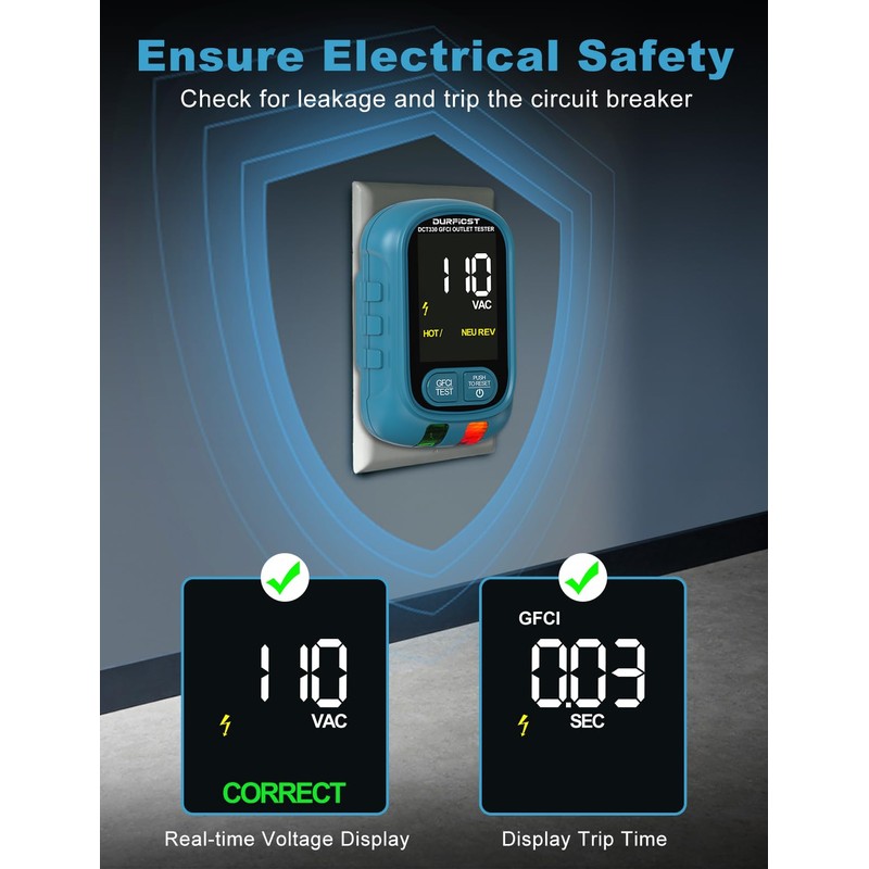 DURFICST Circuit Breaker Finder Tool with Electrical GFCI Outlet Tester,