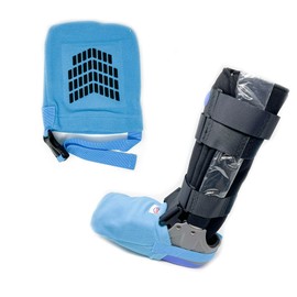 2- Pack - GBM - Cast Sock - Heavy-Duty Non-Slip Adjustable Closed Toe Cast Cover, Fits Virtually Any Leg, Ankle, or Foot Cast (Blue)