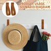 8 Pieces Artificial Leather Wall Hooks 1 x 4.7 Inches