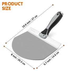 ROLLINGDOG Trockenbau-Eimerschaufel – 20,3 cm Edelstahl-Eimerschaber, Schlammschaufel für Trockenbau, Putz für saubere Farbe, Mörtel, Spachtelmasse usw