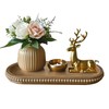 dwellington Wooden Farmhouse Decorative Tray, 11.8in Rustic Beaded Tray for