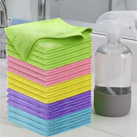 AuzzieStar Microfiber Cleaning Cloths - Pack of 15, Highly Absorbent, Quick-Dry, Streak-Free Cleaning, 12.6 x 12.6 Inches - Perfect for Home, Kitchen, and Car Detailing