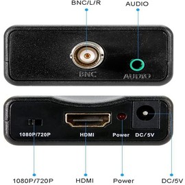 SAIZHUO BNC to HDMI Video Converter Box,BNC Adapter with Audio for Security Cameras DVRs Supports 720P/1080P Output