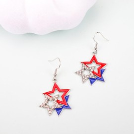 ZioNNyxviana 4th of July Patriotic Drop Dangle Stud Earrings for Women Outfits American Flag Red White and Blue Star Earrings Fourth of July Accessories for Women Independence Day Jewelry