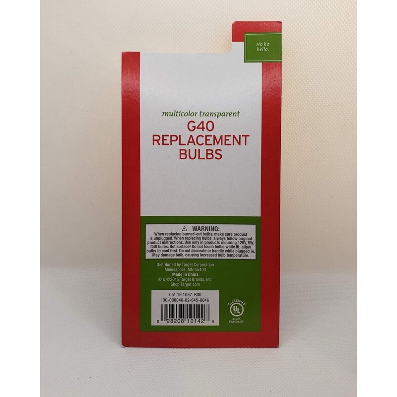 Watts Multicolor Transparent G40 Replacement Bulbs 120 Volts / 5