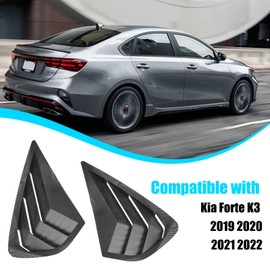 Yumzeco 2PCS Compatible with KIA Forte K3 Side Window Louver Covers 2019 2020 2021 2022 2023 2024, Sporty Style Rear Side Vent Window Louver Shutter Trim KIA Forte K3 Exterior Accessories-Carbon Fiber