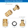FINEST+ Garden Hose Quick Connector, Solid Brass 3/4 Inch Thread