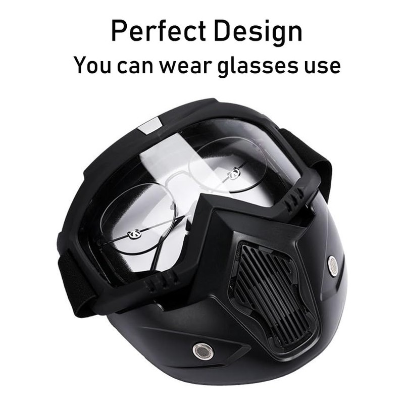 Tactical Airsoft Helmet and Full Face Mask with Removable Goggles