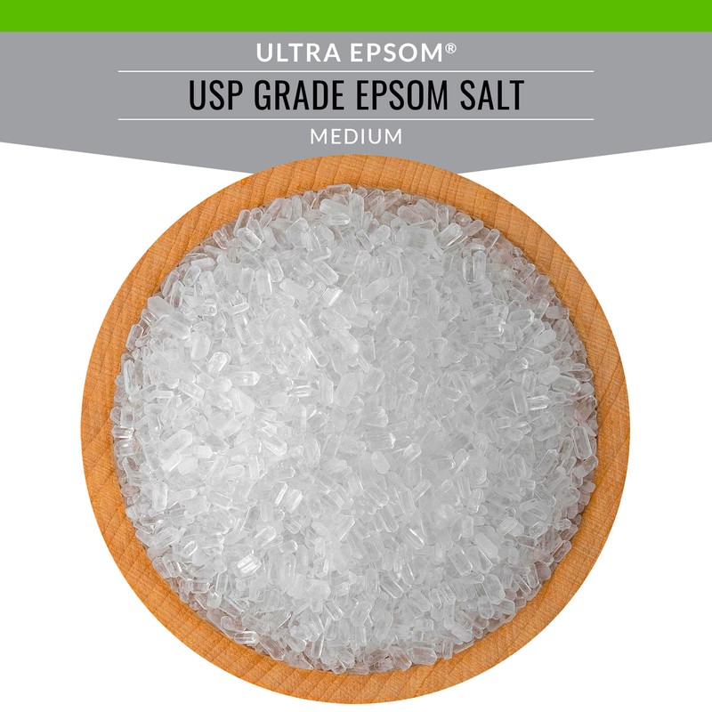 SaltWorks Ultra Epsom Premium Bath Salt, Medium Grain, 2 Pound