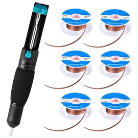CENPEK Desoldering Pump Vacuum Pump Solder Removal Tool with 6 Pieces Solder Wick for PCB Printed Circuit Board