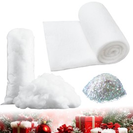 JORNH Christmas Fake Snow,Artificial Snow with Twinkle Glitter for White Christmas Tree Decorations,Soft Fluffy Snowflakes for Winter Wonderland, 3 Pcs Craft Snow for Holiday Party Decor