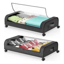 Caja De Almacenamiento Con Ruedas Para Zapatos Debajo 2pcs