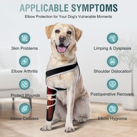 Dog Shoulder & Elbow Brace – Anti-Licking Sleeve for Shoulder Dislocation, Elbow Injuries, Postoperative Recovery – Reflective, Breathable Dog Front Leg Brace Support, Cone Alternative – Right Leg, L