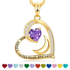 Gold Necklace for Women Valentines Day Gifts for Her Valentines Day Gifts for Wife Valentines Day Gifts for Girlfriend Jewelry for Wife Necklace for Wife Gifts for Anniversary February Amethyst Necklace(G-Feb-Amethyst)