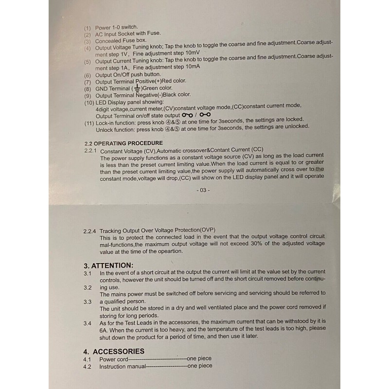 TACKLIFE 0-30V DC 10-AMP Variable Power Supply Course /Fine Adjustment