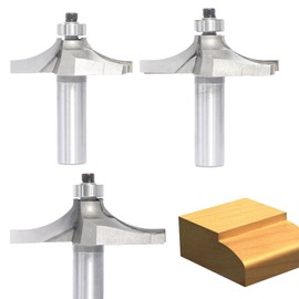 Akylin 3Pcs Table Edge and Handrail Router Bit,1/2 Inch Shank, Cutting Depth 3/4",7/8",1" Thumbnail Edge Cutters, Carbide Tipped 2 Flute, for Table Wood Profiling,Molding,Edging