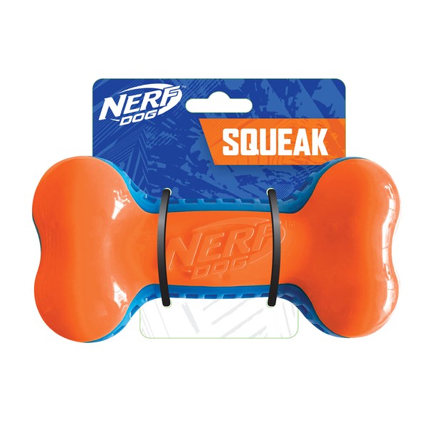 Nerf Dog 7in TPR EXO Squeak Bone - Blue/Orange