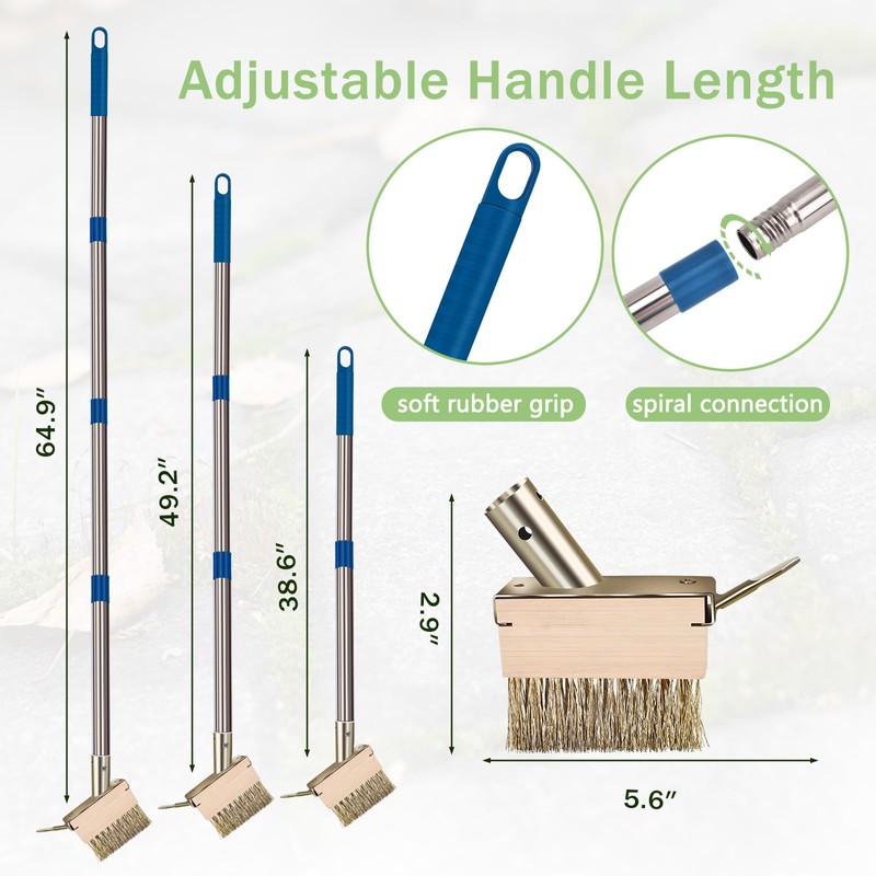 mcwdoit Crack Weeder Tool, Crevice Weeding Moss Brush with 2