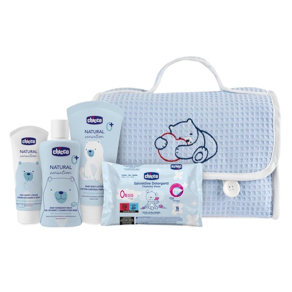 CHICCO NATURAL SENSATION - TOILETRY BAG BLUE CONTAINS 1 SHAMPOO