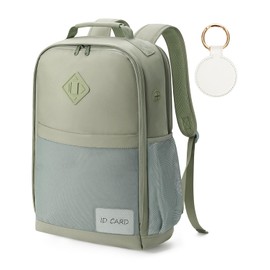ECOHUB Travel Backpack for Women Men, 17.3" Laptop Backpack with Hat Clip Water-Resistant Carry On Casual Daypack Lightweight Personal Item Bag with USB Charging Port for Travel Work Hiking, Green