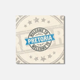 Unbranded Pretoria Travel Grunge 4'' X 4'' Square Wooden Coaster