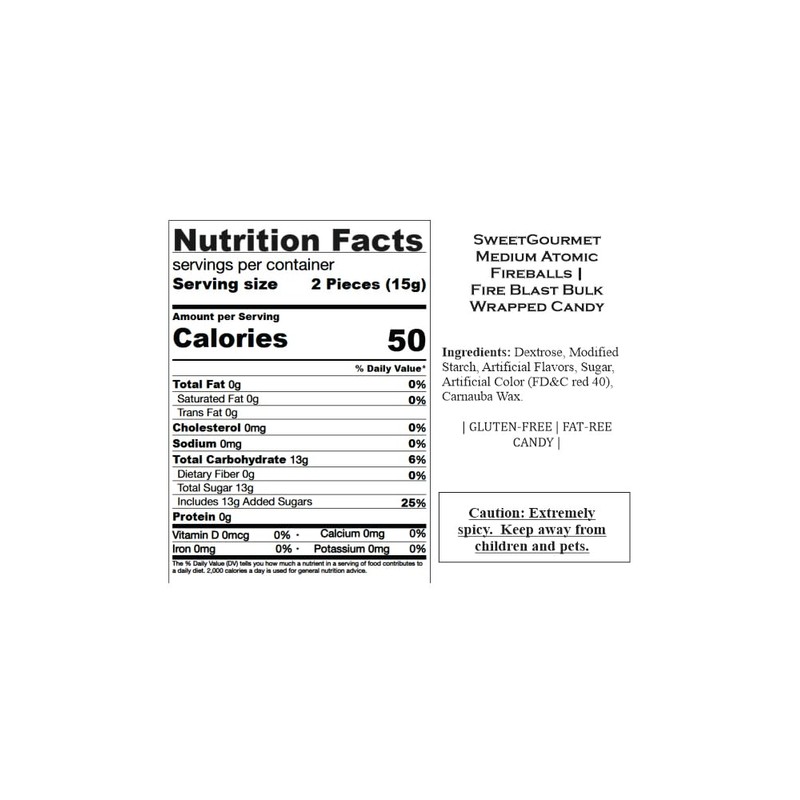 SweetGourmet Medium Fireballs Candy | Nuclear Fire Blast | Extremely