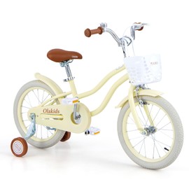 Olakids Kids Bike, 12 14 16 18 Inch Toddlers Bike with Training Wheels Basket, Safety Bell, Adjustable Seat Handlebar, Children's Bicycle for Girls Boys