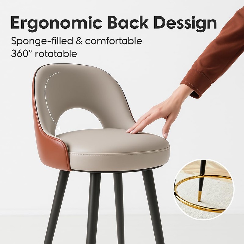 Goldshire 25 in Modern Bar Stools Set of 2, Swivel