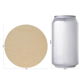 Wood Circle Disc 4 inch Diameter, 1/4 inch Thick, Birch Plywood, Pack of 5 Unfinished Round Wooden Circles for Crafts by Woodpeckers