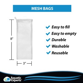 High Flow Mesh Filter Media Bags - Aquatic Bags for Filter Media (High Flow, 3" x 8" - 4 Pack)