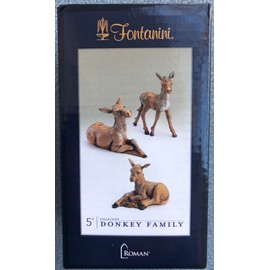 Roman Inc Fontanini 5" Nativity Set Donkey Family Figurines Italy New in Box