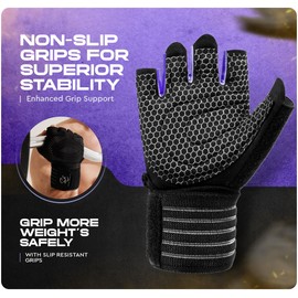 Special Essentials Weight Lifting Gloves for Men & Women – Fingerless Workout Gloves with Non-Slip Grip & Palm Padding for Gym, Training, Cycling & Fitness