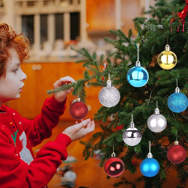 Plastic Christmas Baubles, 24-Piece Christmas Tree Baubles, 4 cm Christmas