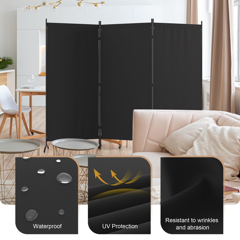 Kecreque Room Divider 3 Panel Room Dividers and Folding Privacy