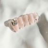 Bling nude pink nail tips - petit coffin / 블링