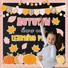 JarThenaAMCS 78Pcs Fall Bulletin Board Decorations Autumn Leaves Pumpkin Cut-Outs