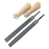 Hand File Set with Lutz Skroo-Zon #4 Wood Handle Flat