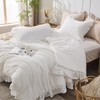 JOLLYVOGUE White Comforter Full Size, 3 Pieces Seersucker Lightweight Full