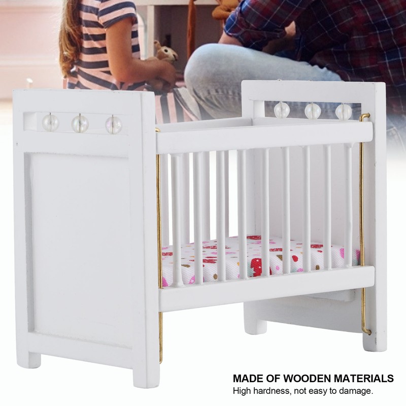 1:12 Dollhouse Mini Bed Model with Mattress Simulation Furniture Model