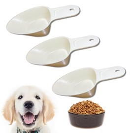 BueRallan 3PCS Dog Food Scoop 1 Cup, Plastic Pet Food Scoop with Measuring Lines 1/2 Cup 1/4 Cup for Dogs Cats Birds and Rabbits