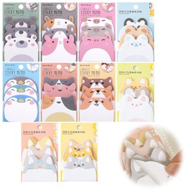 10 Packs Cute Animals Sticky Notes,Cartoon Self-Stick Memo Pads,Note Pads Supplies for Office,School,Home
